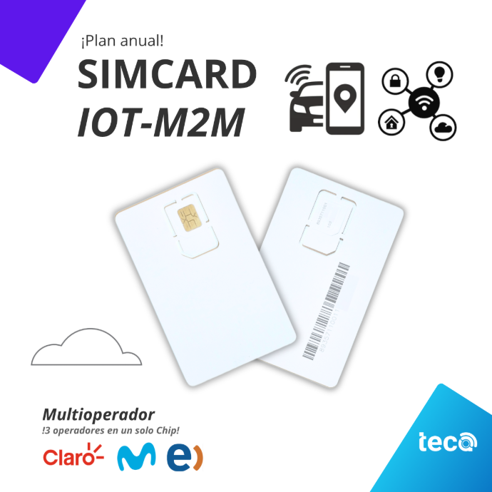 ¡Nuevo! PLAN SIMCARD IoT-M2M (ANUAL) Multioperador Movistar(Integratel)-Claro-Entel 20MB / Mes