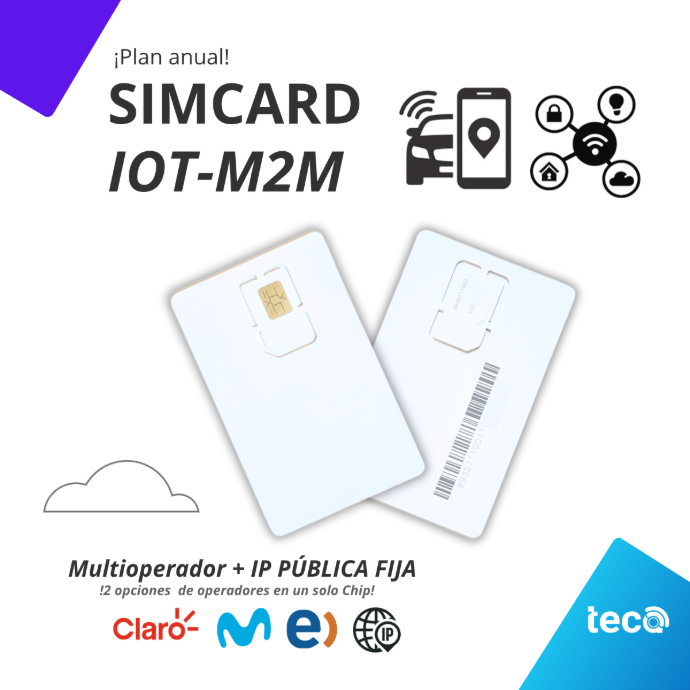 ¡Nuevo! PLAN SIMCARD IoT-M2M (ANUAL) Multioperador Movistar(Integratel)-Claro-Entel 60MB /Mes + IP PÚBLICA FIJA