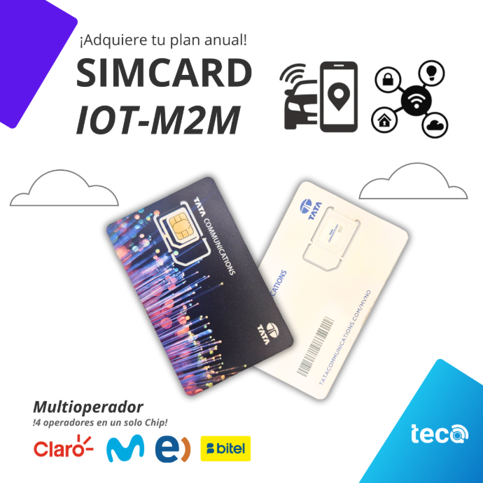 ¡Nuevo! PLAN SIMCARD IoT-M2M (ANUALIZADO) Multioperador Movistar-Claro-Entel-Bitel 100MB/Mes